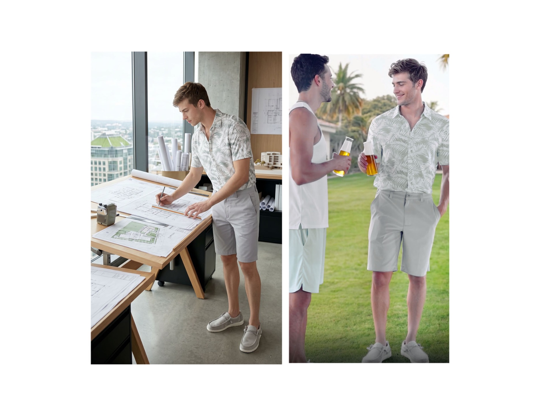 Hallstatt life — waterside in the Eagle print sport shirt